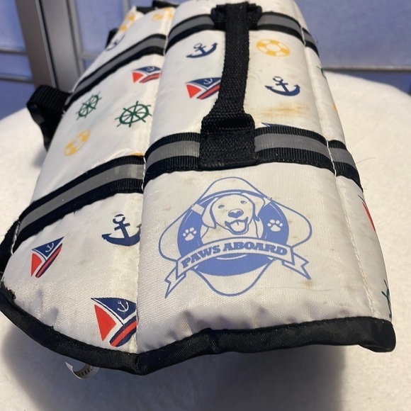 PAWS Aboard Nautical Print - Small Dog Life Vest - Picture 3 of 8